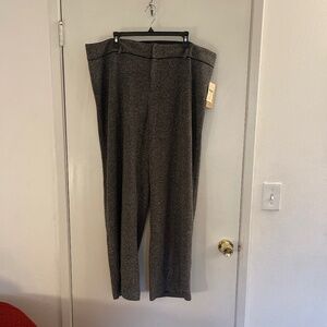 Coldwater Creek new with tags black and grey tweed knit straight leg trouser 22
